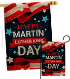 Happy Martin Luther King Day - Patriotic Americana Vertical Impressions Decorative Flags HG192386 Made In USA