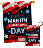 Happy Martin Luther King Day - Patriotic Americana Vertical Impressions Decorative Flags HG192386 Made In USA