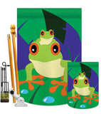 Tropical Frogs - Pets Nature Vertical Applique Decorative Flags HG110042