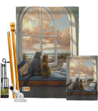 Enjoying the View - Pets Nature Vertical Impressions Decorative Flags HG110057 Made In USA