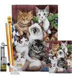 Cuddly Kittens - Pets Nature Vertical Impressions Decorative Flags HG110069 Made In USA