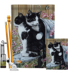 Tuxedo Cat - Pets Nature Vertical Impressions Decorative Flags HG110079 Made In USA