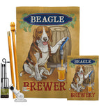 Beagle Brewery - Pets Nature Vertical Impressions Decorative Flags HG110101 Made In USA