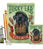 Lucky Lab Lager - Pets Nature Vertical Impressions Decorative Flags HG110102 Made In USA