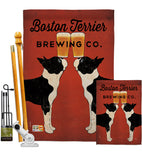Boston Terrier Brewing - Pets Nature Vertical Impressions Decorative Flags HG110117 Made In USA