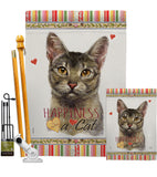 Abyssiniar Happiness - Pets Nature Vertical Impressions Decorative Flags HG110140 Made In USA