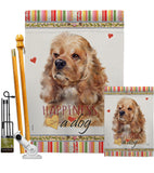 Cocker Spaniel Happiness - Pets Nature Vertical Impressions Decorative Flags HG110143 Made In USA