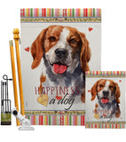 Beagle Happiness - Pets Nature Vertical Impressions Decorative Flags HG110150 Made In USA