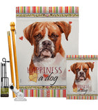 Boxer Happiness - Pets Nature Vertical Impressions Decorative Flags HG110160 Made In USA