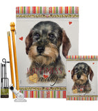 Wire Haired Dachshund Happiness - Pets Nature Vertical Impressions Decorative Flags HG110171 Made In USA