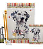 Dalmatian Happiness - Pets Nature Vertical Impressions Decorative Flags HG110172 Made In USA