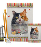 Long Hair Dilute Calico Happiness - Pets Nature Vertical Impressions Decorative Flags HG110174 Made In USA