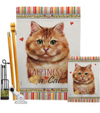 Brown Dilute Calico Happiness - Pets Nature Vertical Impressions Decorative Flags HG110175 Made In USA