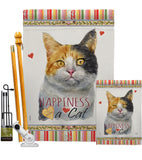 Dilute Calico Happiness - Pets Nature Vertical Impressions Decorative Flags HG110176 Made In USA