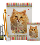 Furry Cat - Pets Nature Vertical Impressions Decorative Flags HG110078 Made In USA