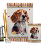 Beagle Hound Happiness - Pets Nature Vertical Impressions Decorative Flags HG110182 Made In USA