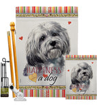 Havanese Happiness - Pets Nature Vertical Impressions Decorative Flags HG110185 Made In USA