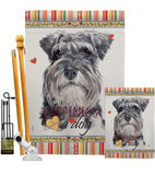 Miniature Schnauzer Happiness - Pets Nature Vertical Impressions Decorative Flags HG110197 Made In USA