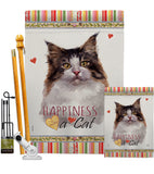 Norwegian Forest Happiness - Pets Nature Vertical Impressions Decorative Flags HG110198 Made In USA