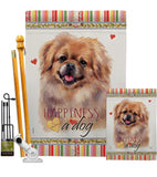 Pekingese Happiness - Pets Nature Vertical Impressions Decorative Flags HG110201 Made In USA