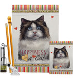 Mitted Ragdoll Happiness - Pets Nature Vertical Impressions Decorative Flags HG110213 Made In USA