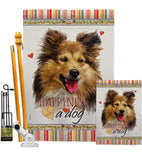 Shetland Sheepdog Happiness - Pets Nature Vertical Impressions Decorative Flags HG110216 Made In USA
