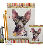 Sphynx Happiness - Pets Nature Vertical Impressions Decorative Flags HG110225 Made In USA