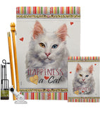 Turkish Angora Happiness - Pets Nature Vertical Impressions Decorative Flags HG110230 Made In USA