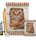 Scottish Fold Happiness - Pets Nature Vertical Impressions Decorative Flags HG110237 Made In USA