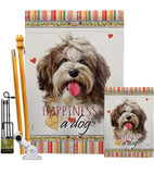 Havanese Cuban Happiness - Pets Nature Vertical Impressions Decorative Flags HG110239 Made In USA