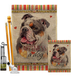 Merle Bulldog Happiness - Pets Nature Vertical Impressions Decorative Flags HG110245 Made In USA