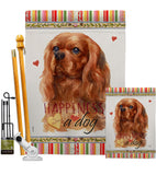 Ruby Cavalier King Spaniel Happiness - Pets Nature Vertical Impressions Decorative Flags HG110246 Made In USA