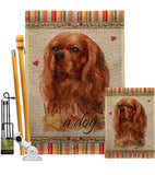 Ruby Cavalier King Spaniel Happiness - Pets Nature Vertical Impressions Decorative Flags HG110246 Made In USA