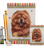 Red Chow Chow Happiness - Pets Nature Vertical Impressions Decorative Flags HG110249 Made In USA