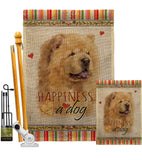Cream Chow Chow Happiness - Pets Nature Vertical Impressions Decorative Flags HG110250 Made In USA