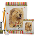 Cream Chow Chow Happiness - Pets Nature Vertical Impressions Decorative Flags HG110250 Made In USA