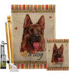 Red German Shepherd Happiness - Pets Nature Vertical Impressions Decorative Flags HG110253 Made In USA
