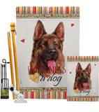 Red German Shepherd Happiness - Pets Nature Vertical Impressions Decorative Flags HG110253 Made In USA