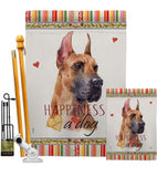 Fawn Great Dane Happiness - Pets Nature Vertical Impressions Decorative Flags HG110259 Made In USA