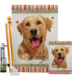 Yellow Labrador Retriever Happiness - Pets Nature Vertical Impressions Decorative Flags HG110260 Made In USA