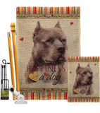 Blue Pitbull Happiness - Pets Nature Vertical Impressions Decorative Flags HG110264 Made In USA