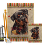 Mahogany Rottweiler Happiness - Pets Nature Vertical Impressions Decorative Flags HG110267 Made In USA