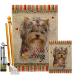 Yorkshire Happiness - Pets Nature Vertical Impressions Decorative Flags HG110271 Made In USA