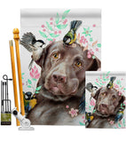 Swallow Play With Lab - Pets Nature Vertical Impressions Decorative Flags HG110276 Made In USA