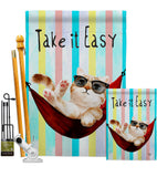 Take it Easy - Pets Nature Vertical Impressions Decorative Flags HG192605 Made In USA