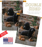 Black Lab Pups - Pets Nature Vertical Impressions Decorative Flags HG110007 Made In USA