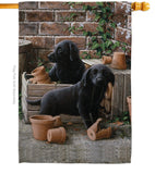 Black Lab Pups - Pets Nature Vertical Impressions Decorative Flags HG110007 Made In USA