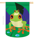 Tropical Frogs - Pets Nature Vertical Applique Decorative Flags HG110042