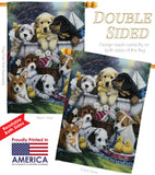 Bath Time Pups - Pets Nature Vertical Impressions Decorative Flags HG110046 Made In USA