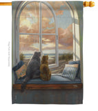 Enjoying the View - Pets Nature Vertical Impressions Decorative Flags HG110057 Made In USA